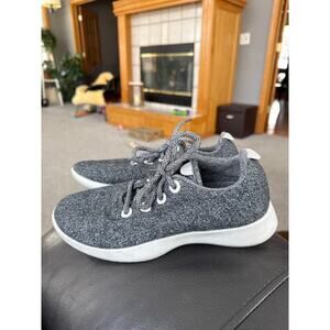 Allbird black gray heathered wool washable running shoes 8